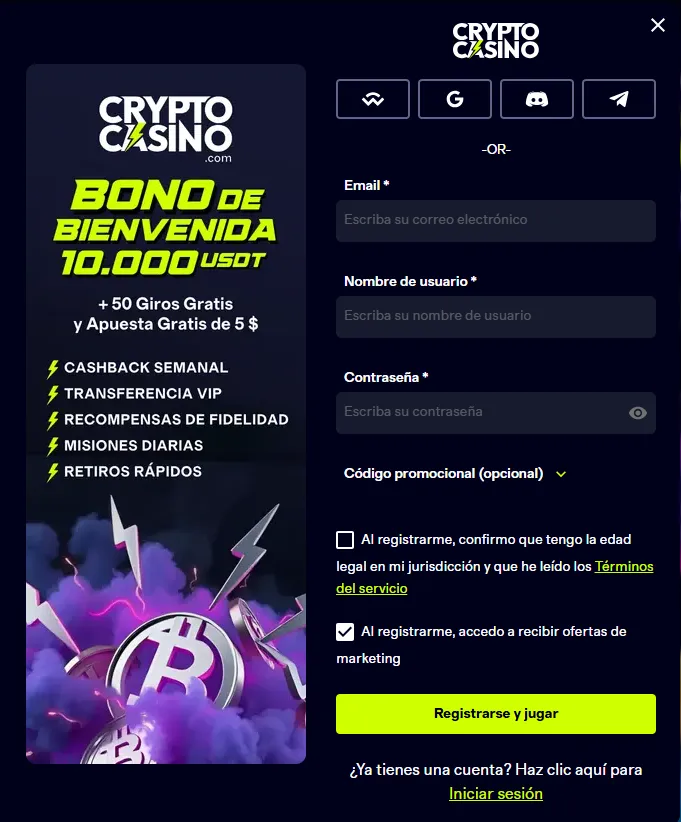 cryptocasino registro